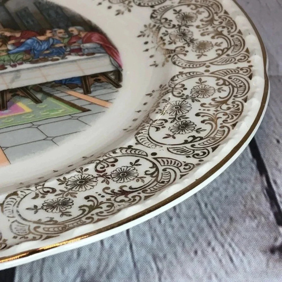 Vintage crooksville china co last supper plates - Picture 3 of 5